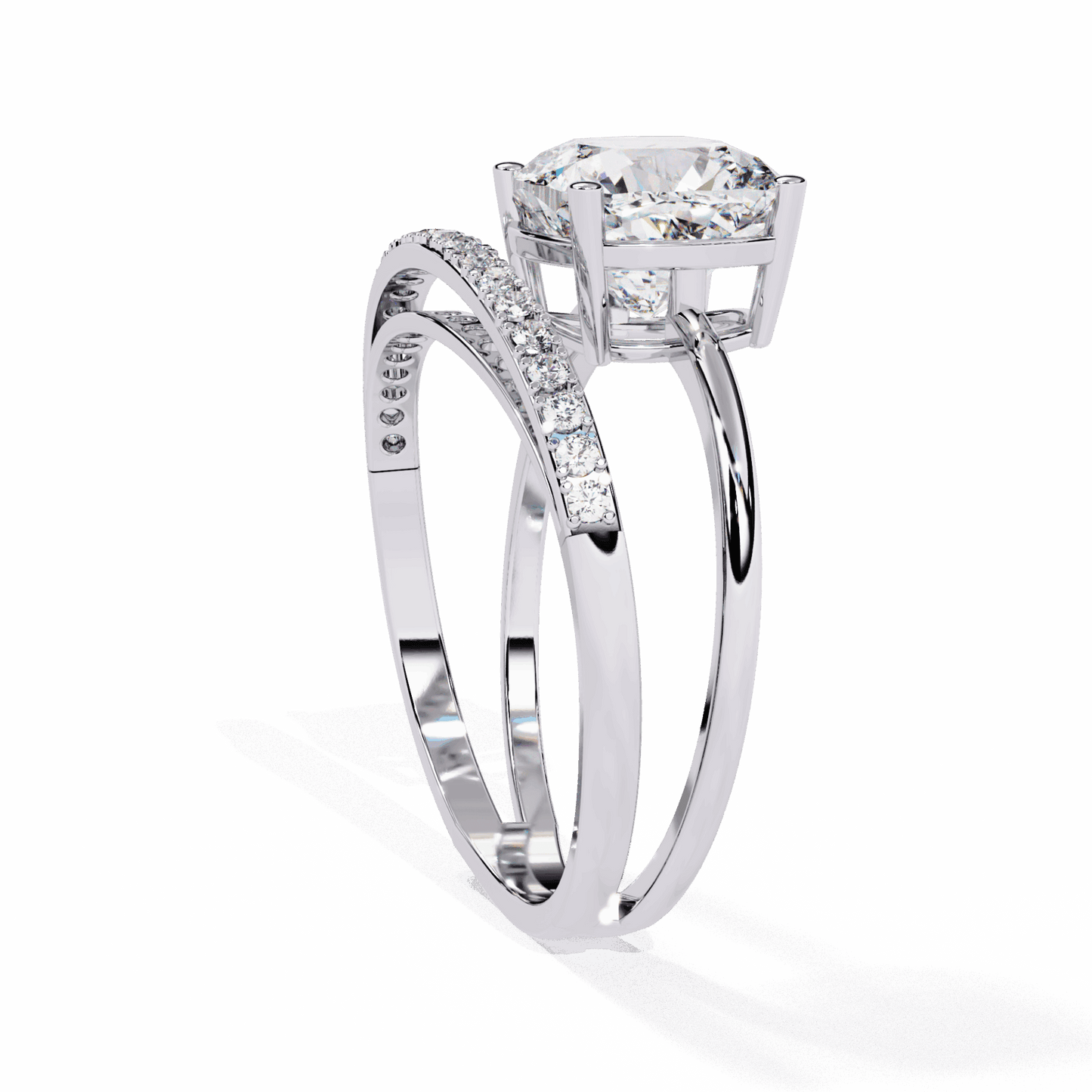 2.5 Carat Cushion Signature Wear Ring in Moissanite | House of Estara