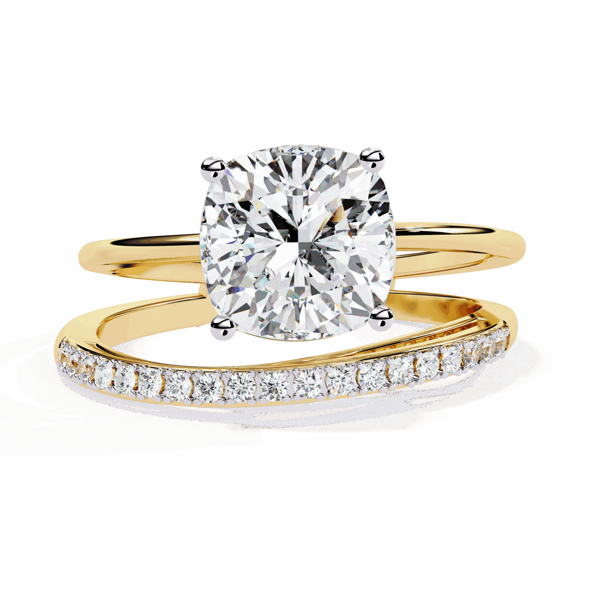 2.5 Carat Cushion Signature Wear Ring in Moissanite | House of Estara
