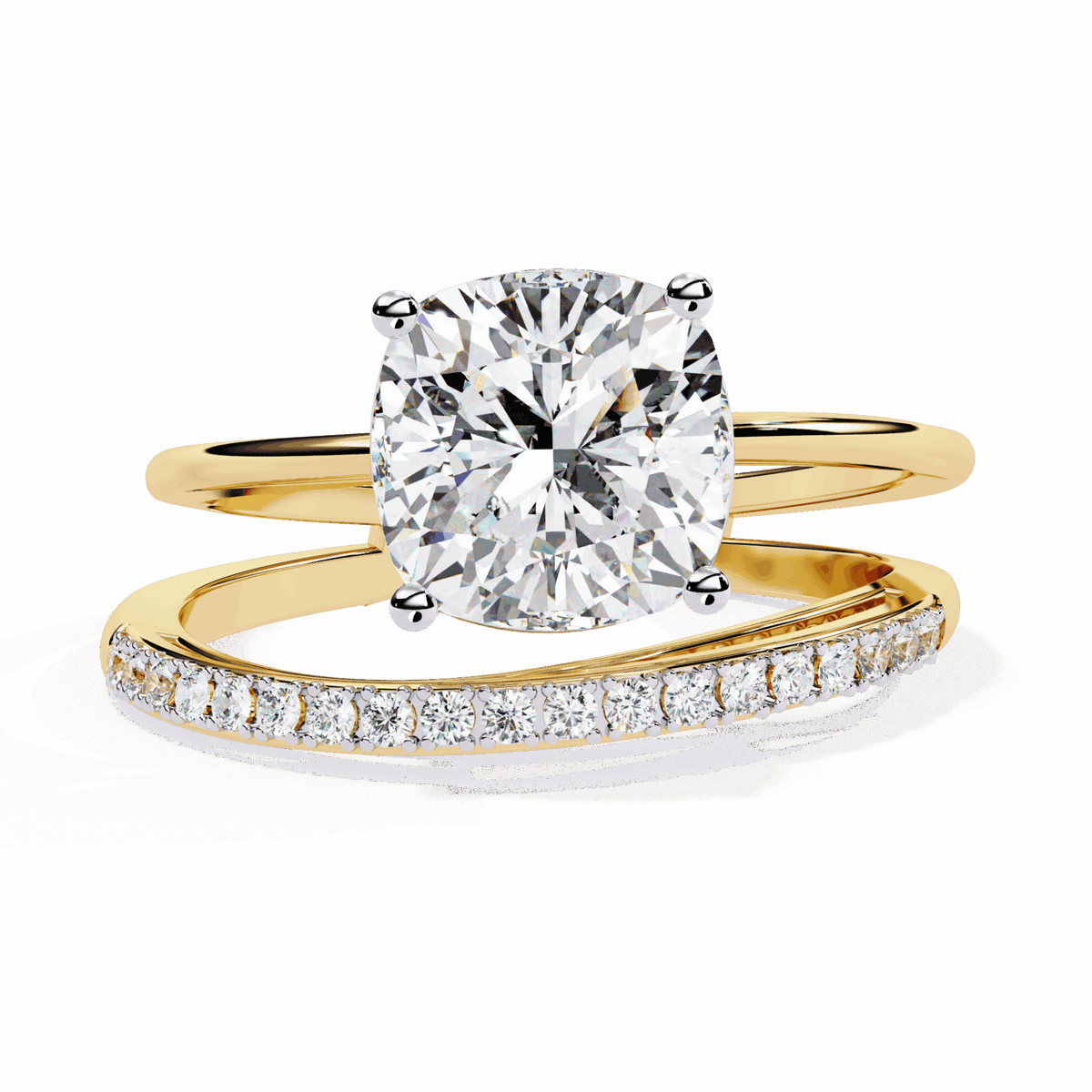 2.5 Carat Cushion Signature Wear Ring in Moissanite | House of Estara
