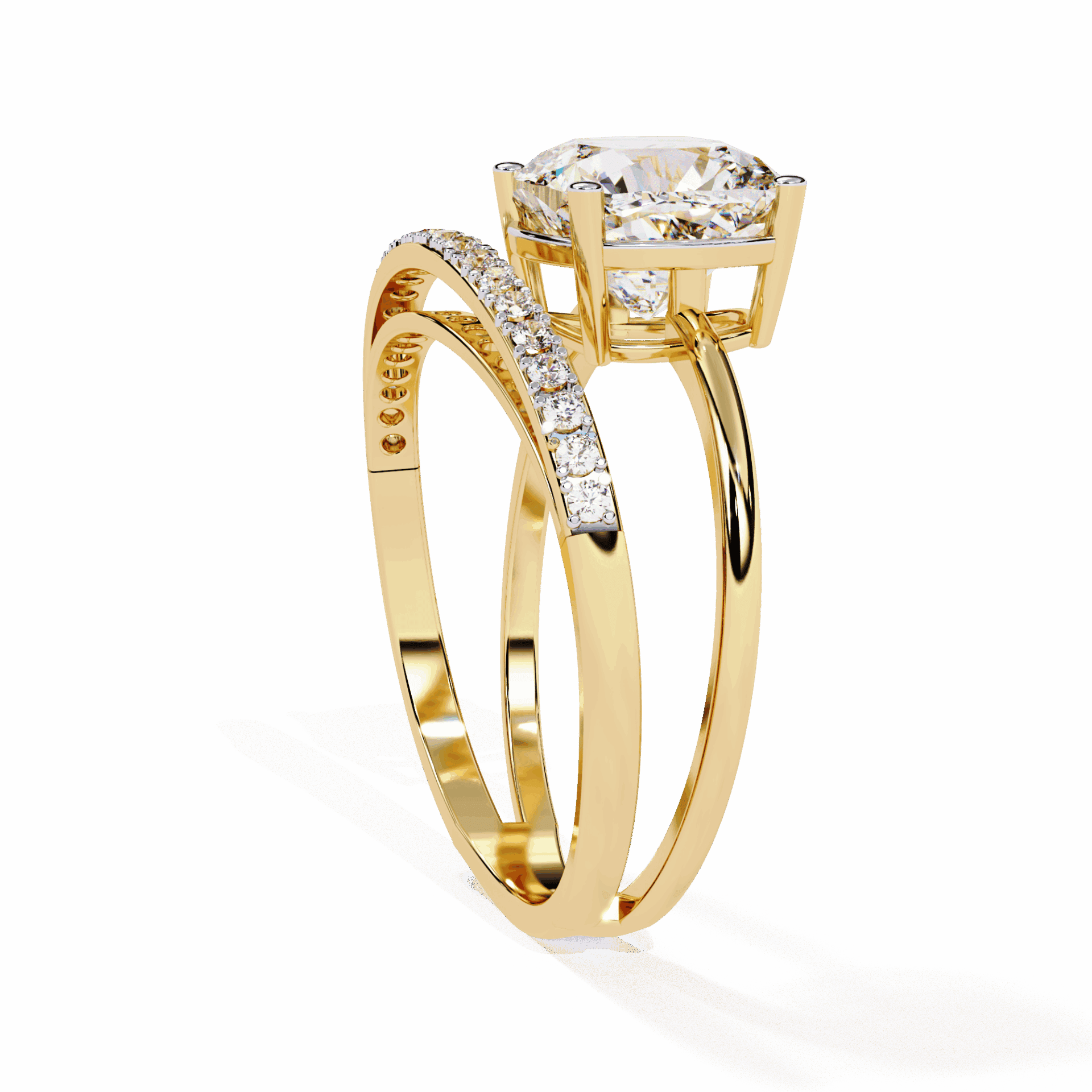 2.5 Carat Cushion Signature Wear Ring in Moissanite | House of Estara