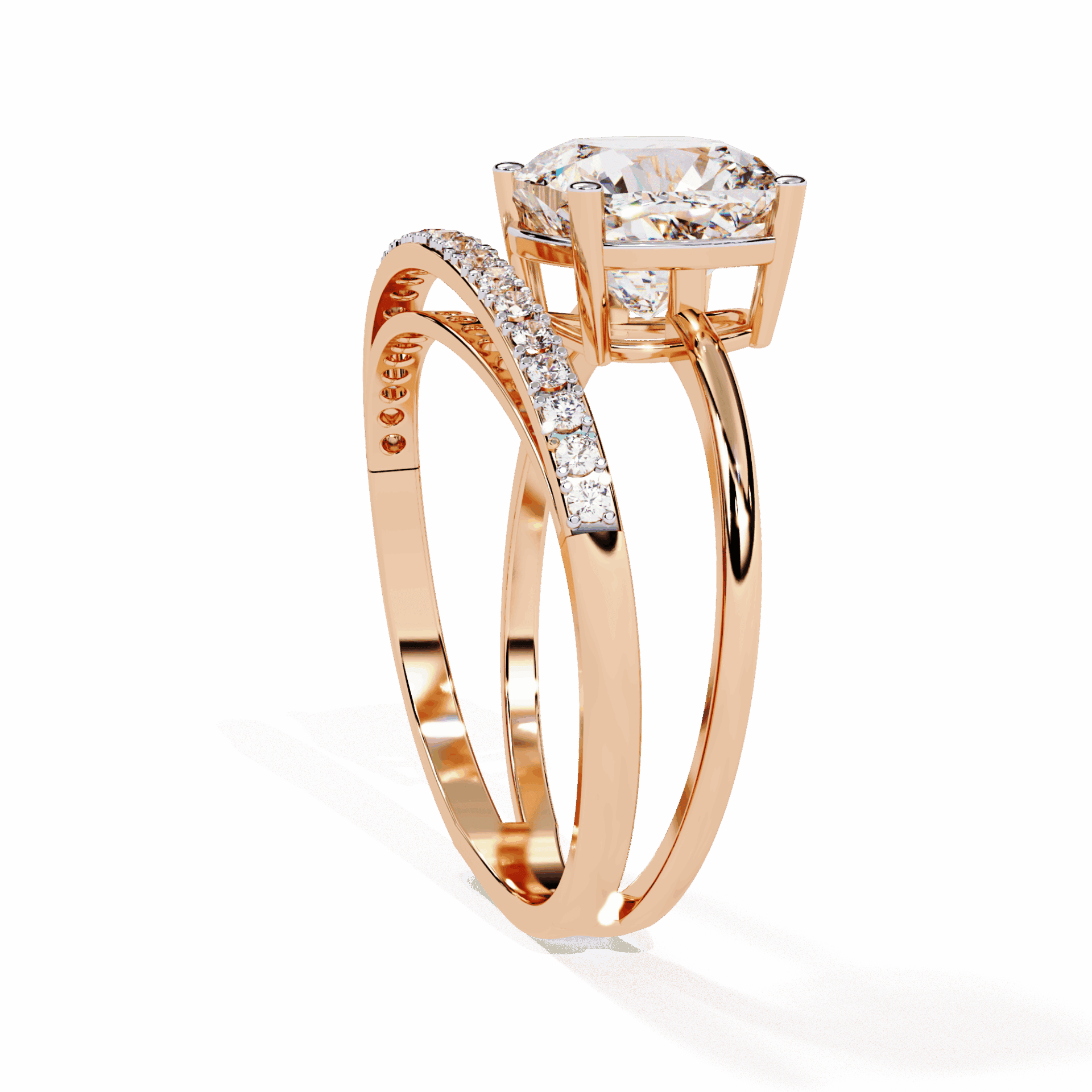 2.5 Carat Cushion Signature Wear Ring in Moissanite | House of Estara