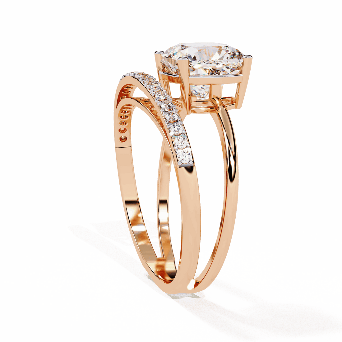 2.5 Carat Cushion Signature Wear Ring in Moissanite | House of Estara