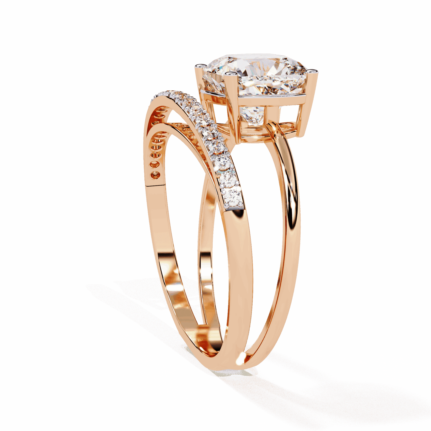 2.5 Carat Cushion Signature Wear Ring in Moissanite | House of Estara