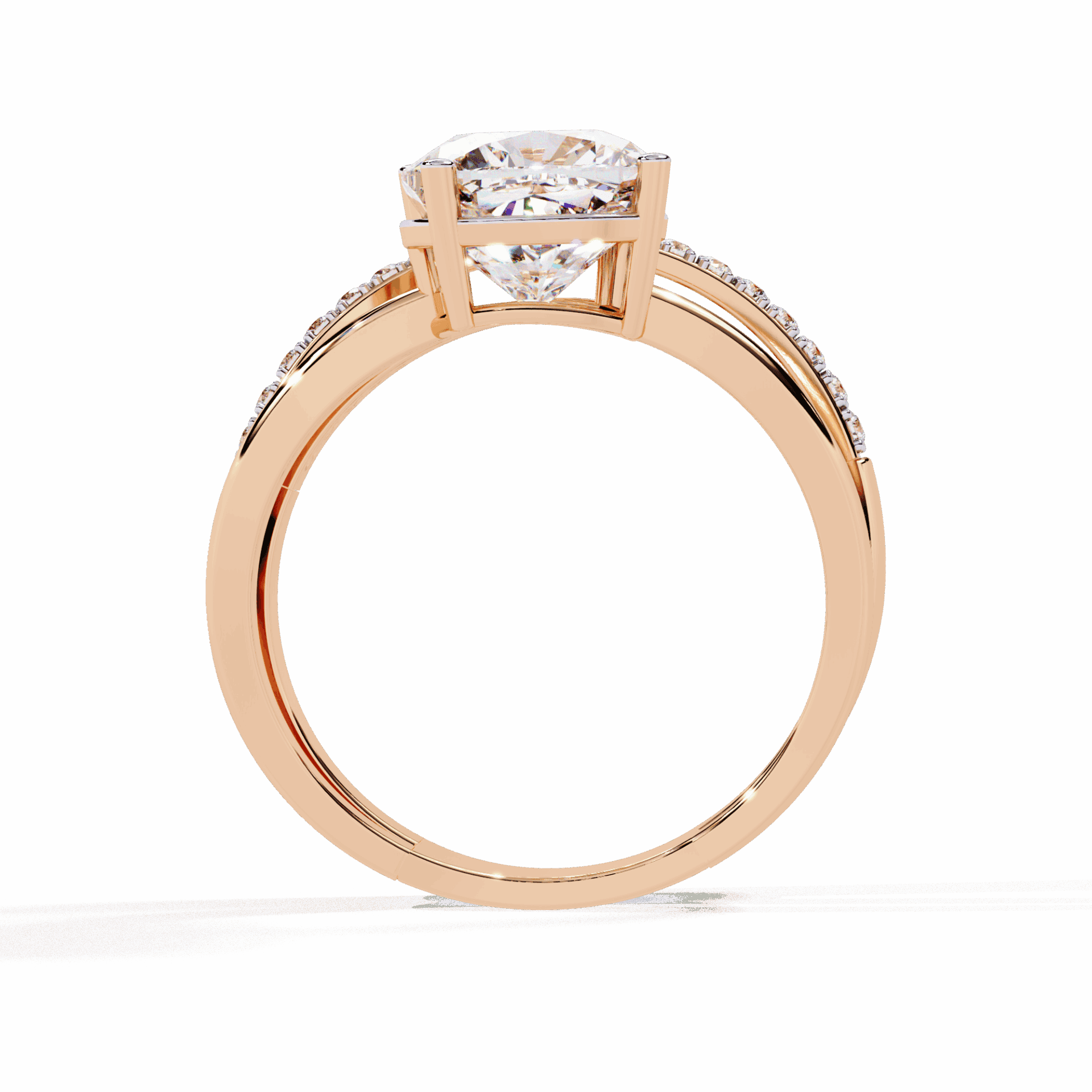 2.5 Carat Cushion Signature Wear Ring in Moissanite | House of Estara