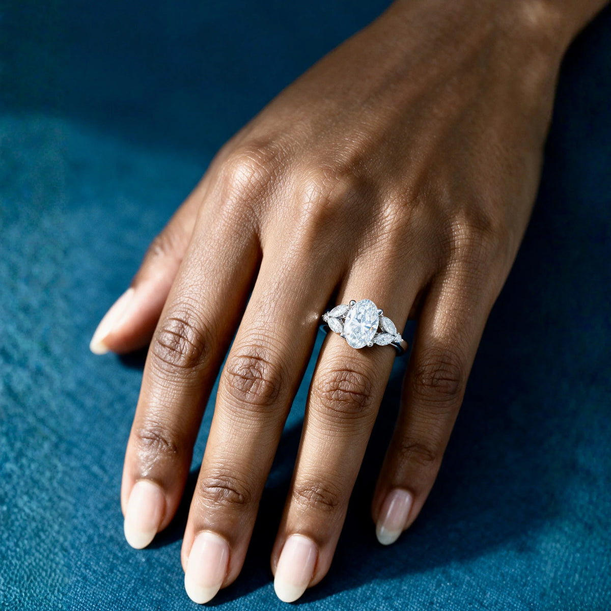 1.25 Carat Oval Cut Minimal Statement Moissanite Ring