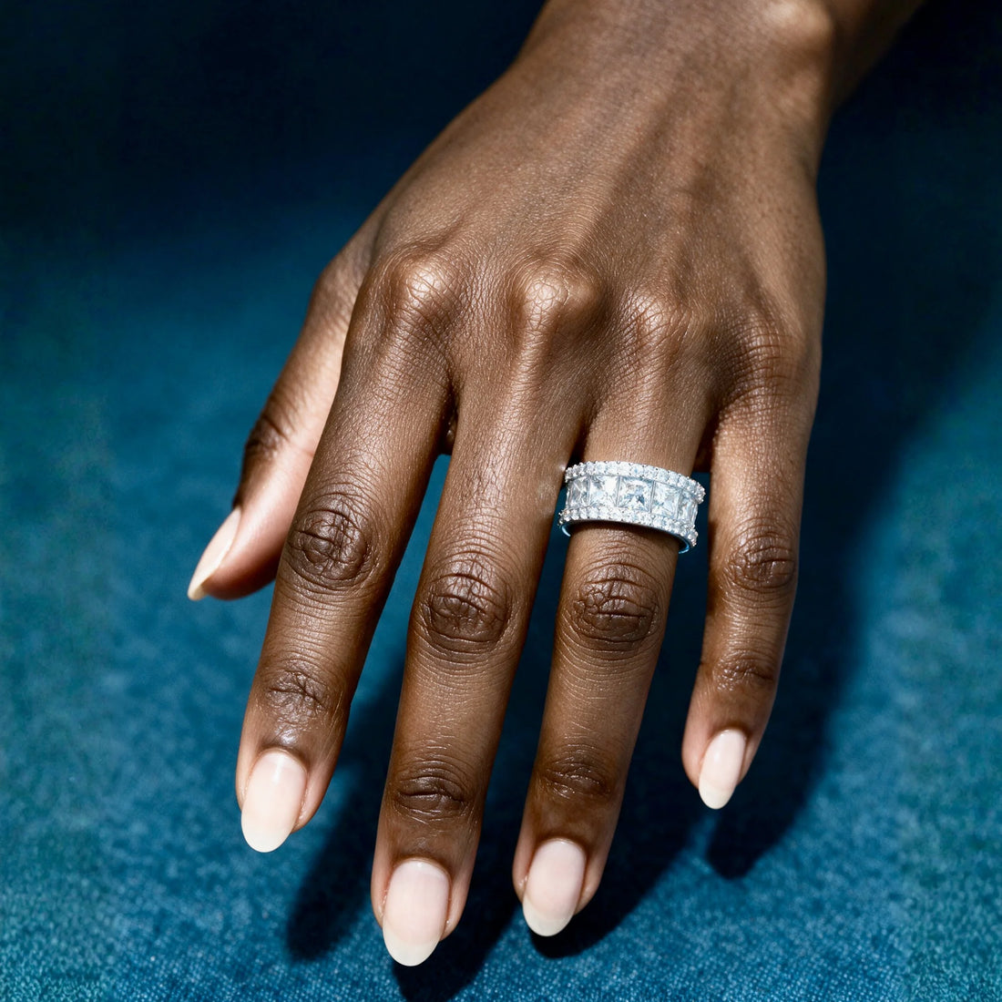 3.5 Carat Princess and Round Cut Timeless Moissanite Wedding Band