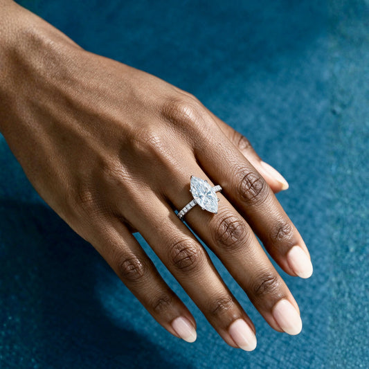 1.75 Carat Marquise Cut Forevermore Solitaire Moissanite Ring