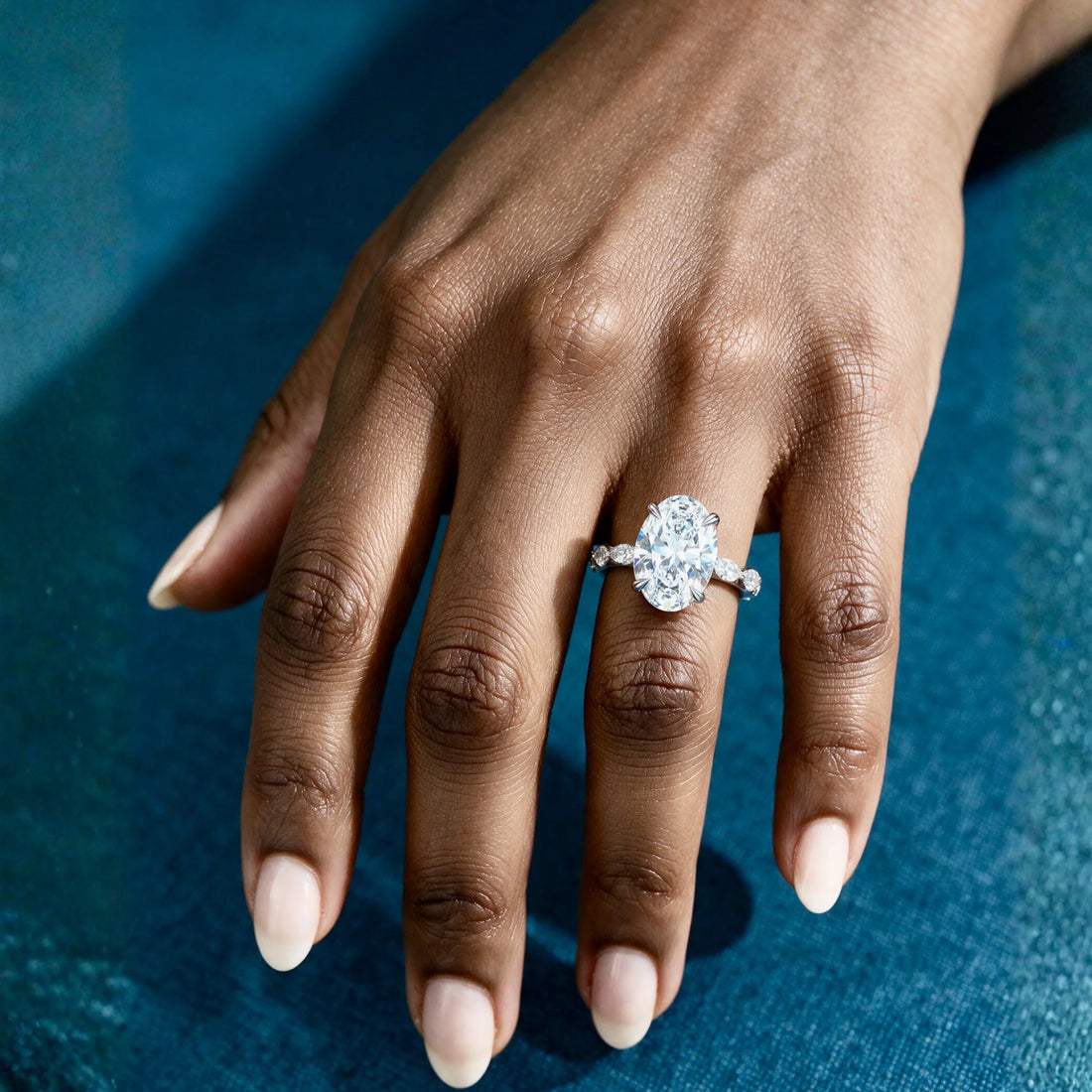 3.25 Carat Oval Cut Infinity Solitaire Moissanite Ring